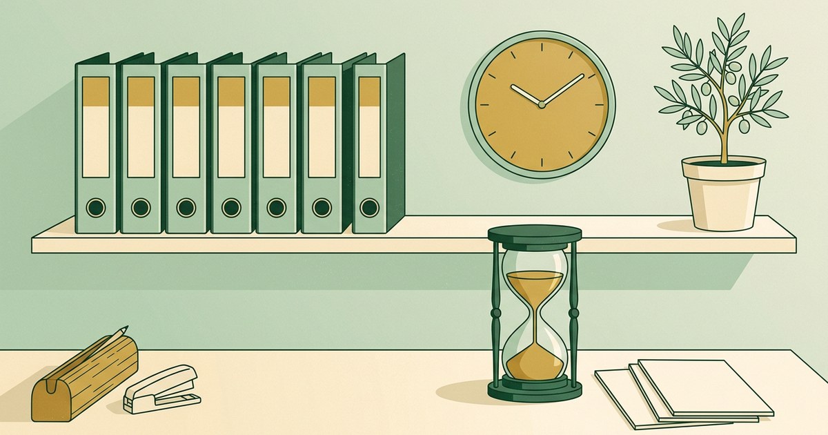 איור של קופות חיסכון, לוח שנה ושעון חול עבור הכתבה „חמש טעויות שחוסכים לפנסיה עושים בלי לשים לב”